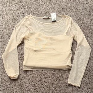Abercrombie & Fitch Sheer Cream Blouse